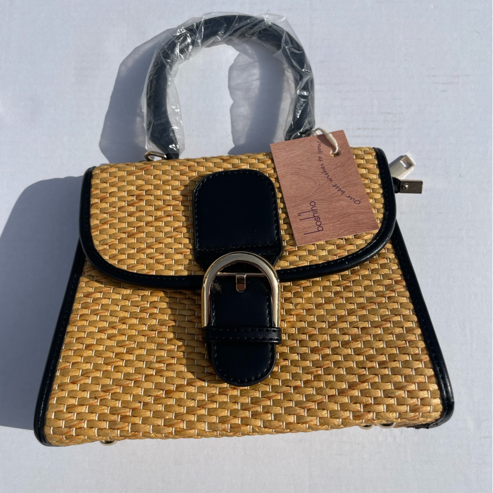 Boshiho Retro Straw Woven Crossbody Bag NWT - Picture 3 of 6